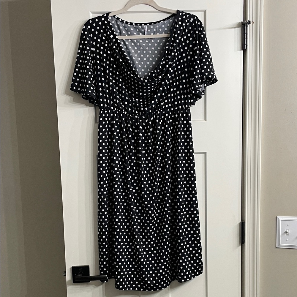 Planet Motherhood Black and White Midi Dress